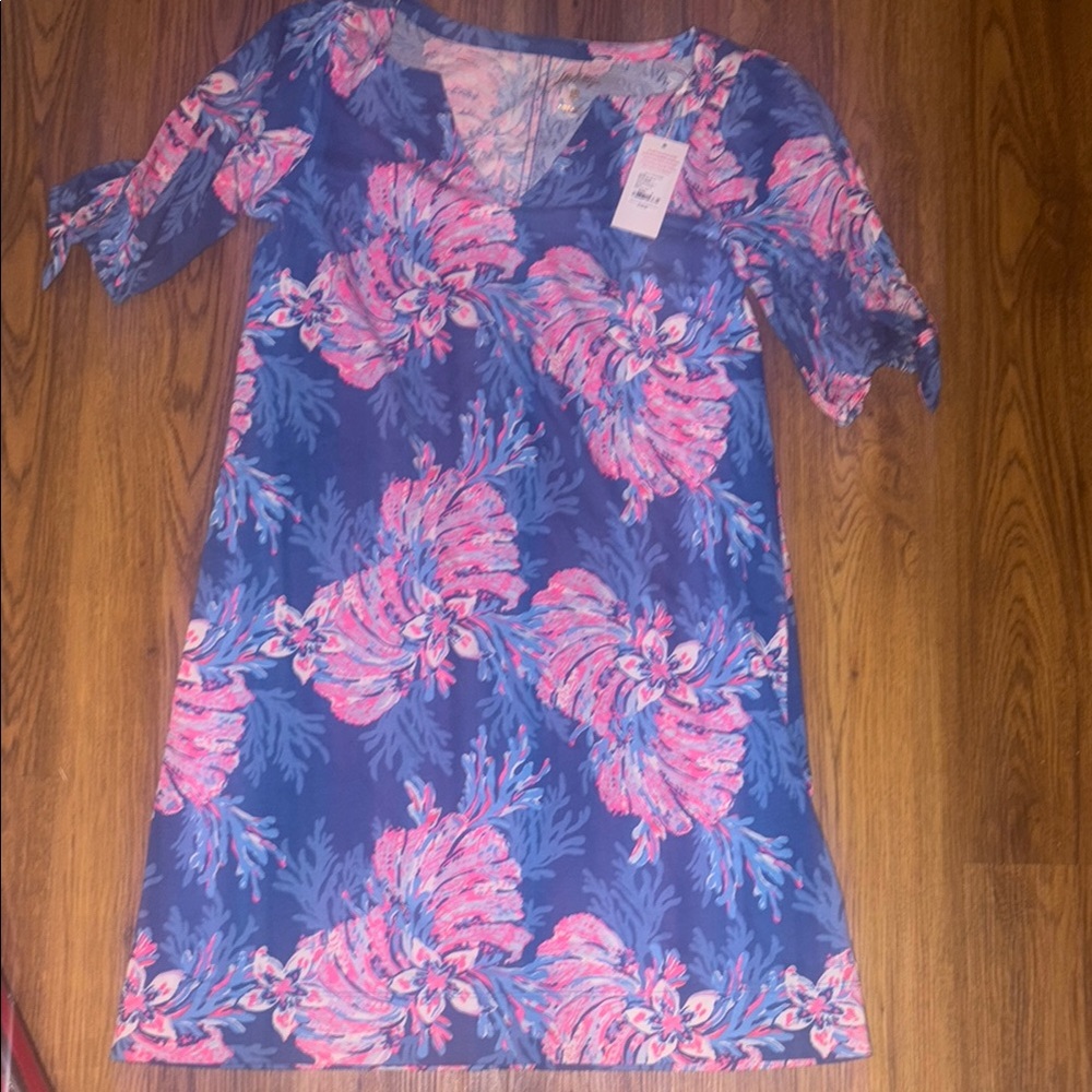Lilly Pulitzer Blue and Pink Floral Dress